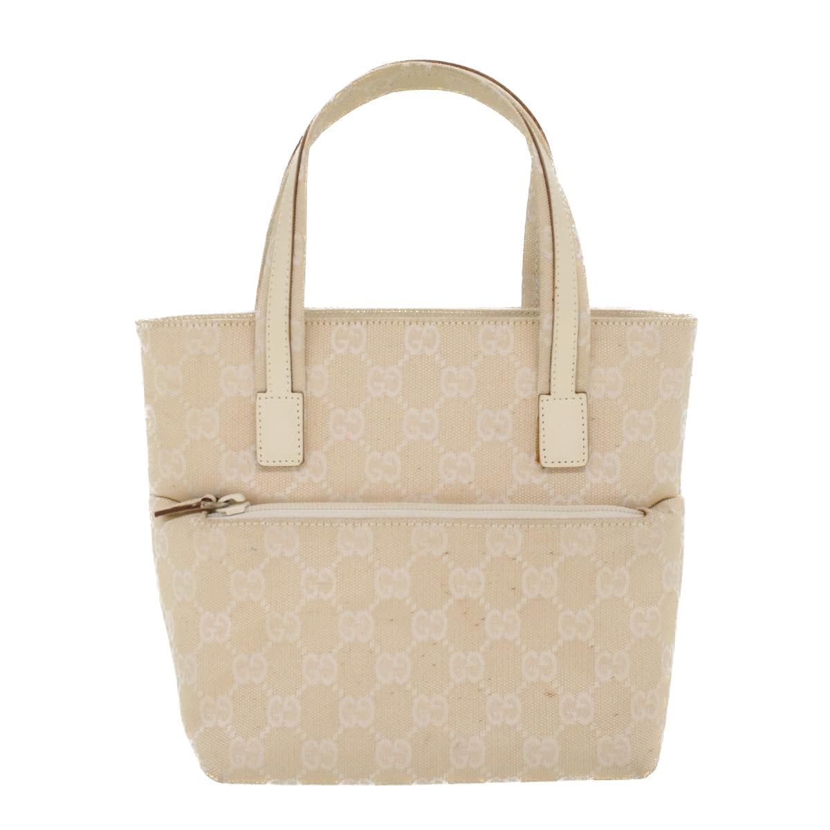 Gucci GG Canvas Hand Bag Canvas Beige  45852