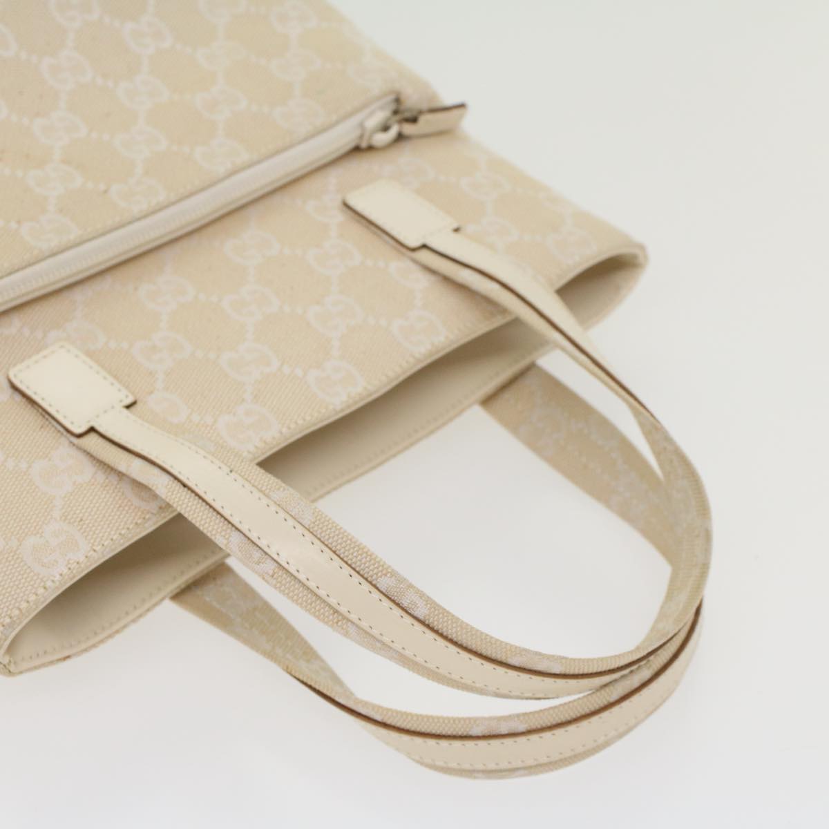 Gucci GG Canvas Hand Bag Canvas Beige  45852