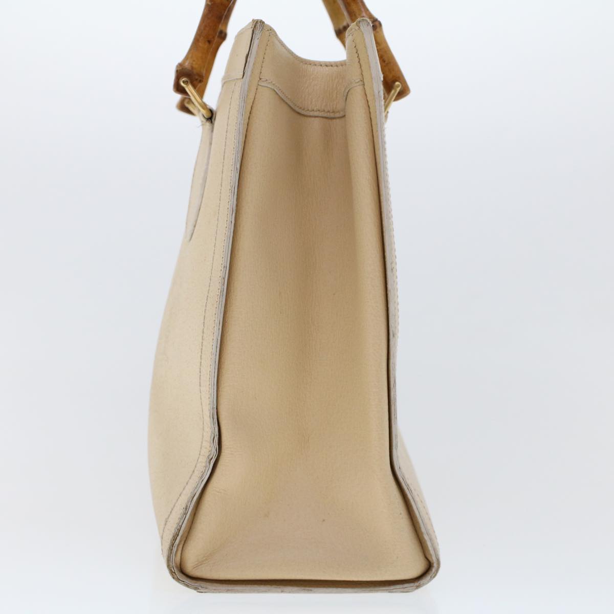 Gucci Bamboo Hand Bag Leather Beige  45863