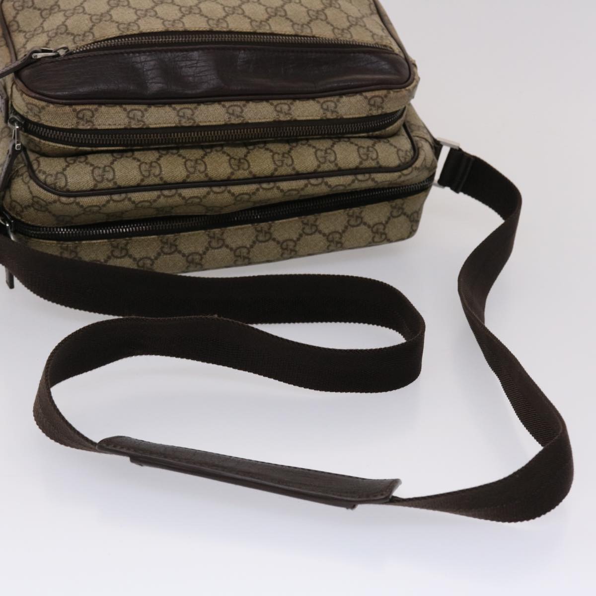 GUCCI GG Canvas Shoulder Bag PVC Leather Beige 114531  45947