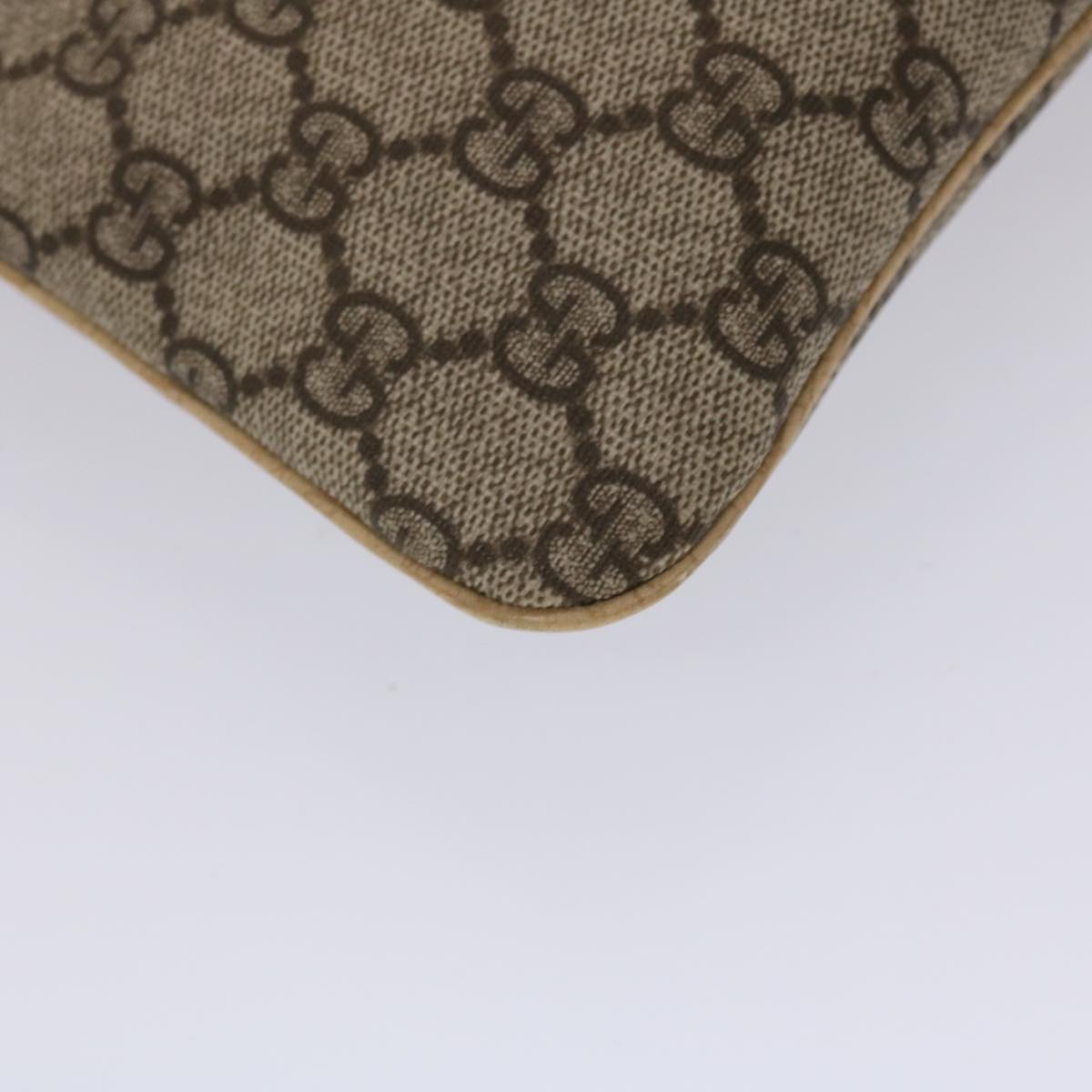 Gucci GG Canvas Hand Bag PVC Leather Beige 117551  45968