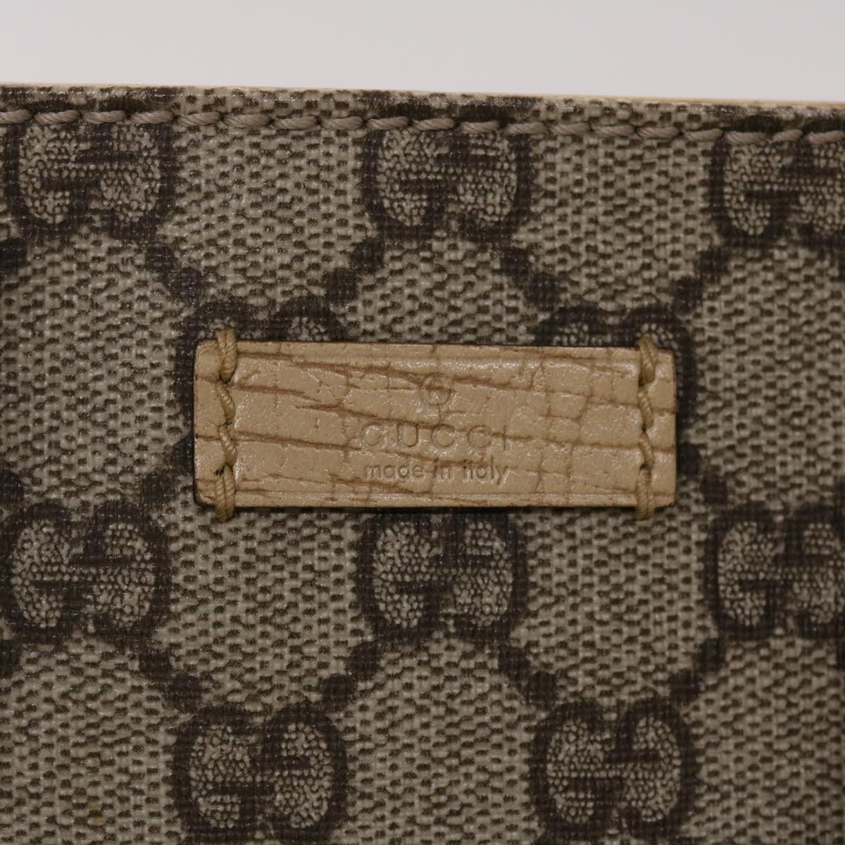 Gucci GG Canvas Hand Bag PVC Leather Beige 117551  45968