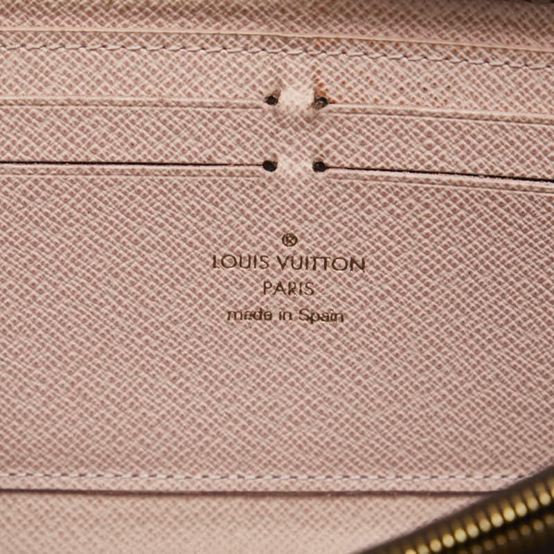 Louis Vuitton Damier Long Wallet Portefeuile Clemence N41626 Rose Pink Brown