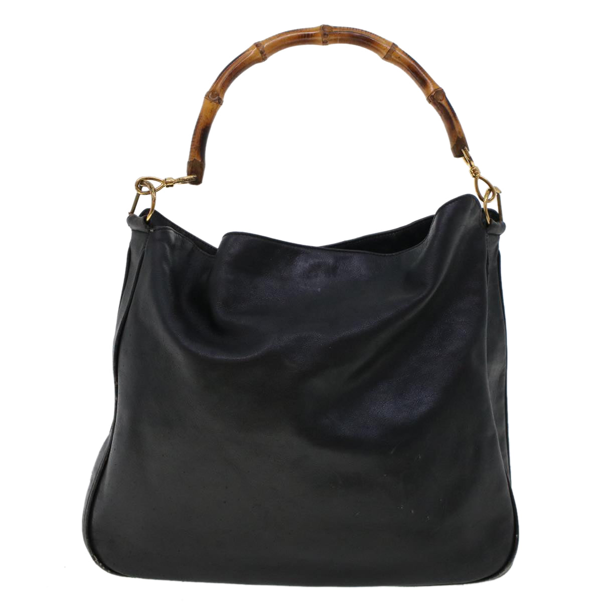 GUCCI Bamboo Shoulder Bag Leather 2way Black  46000