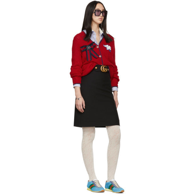 Gucci Bow Brooch in Red and Blue