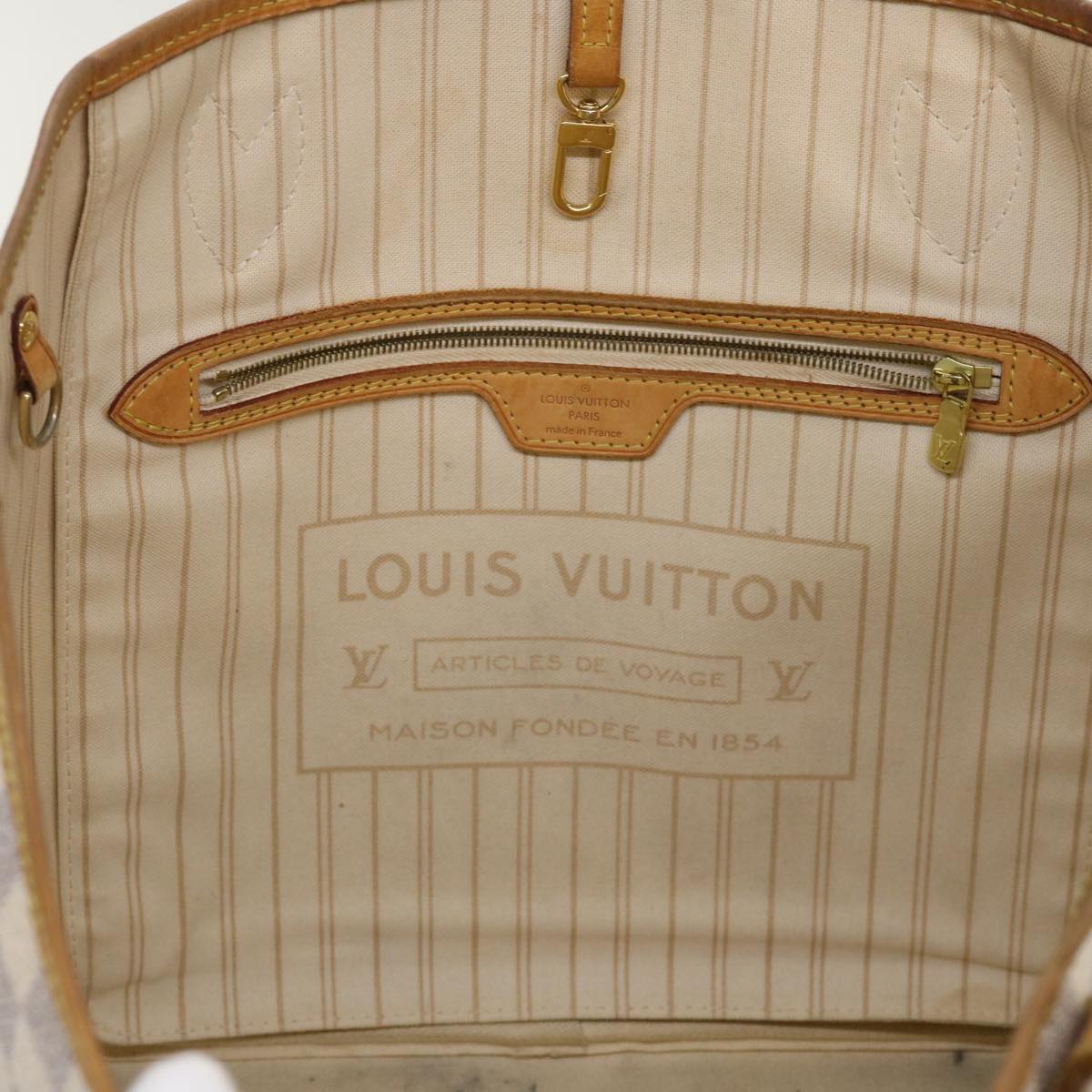 LOUIS VUITTON Damier Azur Neverfull MM Tote Bag N41605 LV Auth 46649