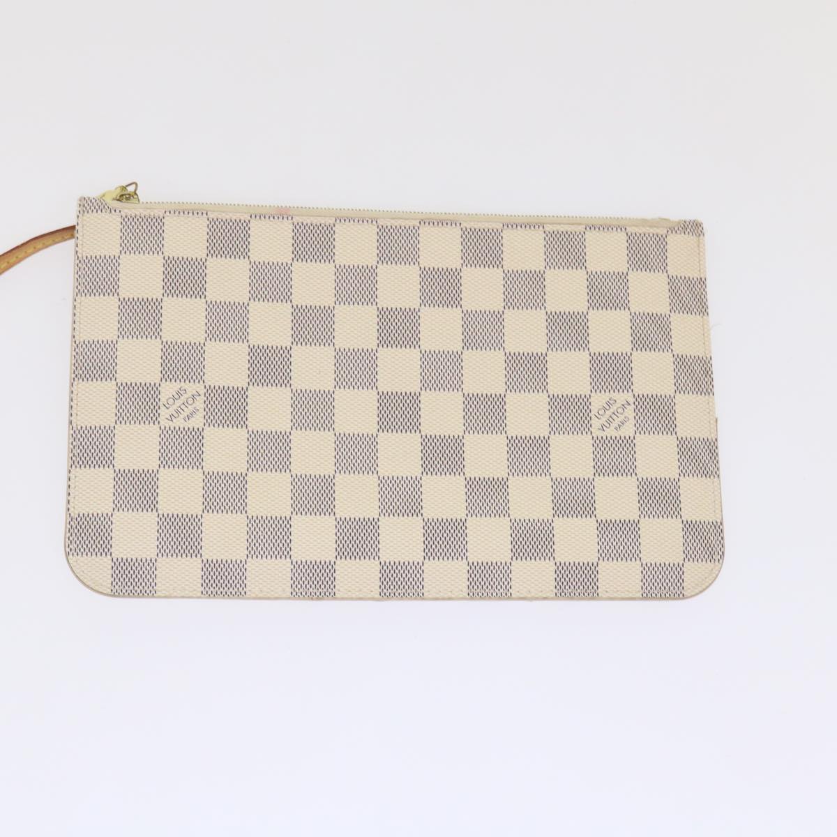 LOUIS VUITTON Damier Azur Neverfull MM Tote Bag N41605 LV Auth 46649