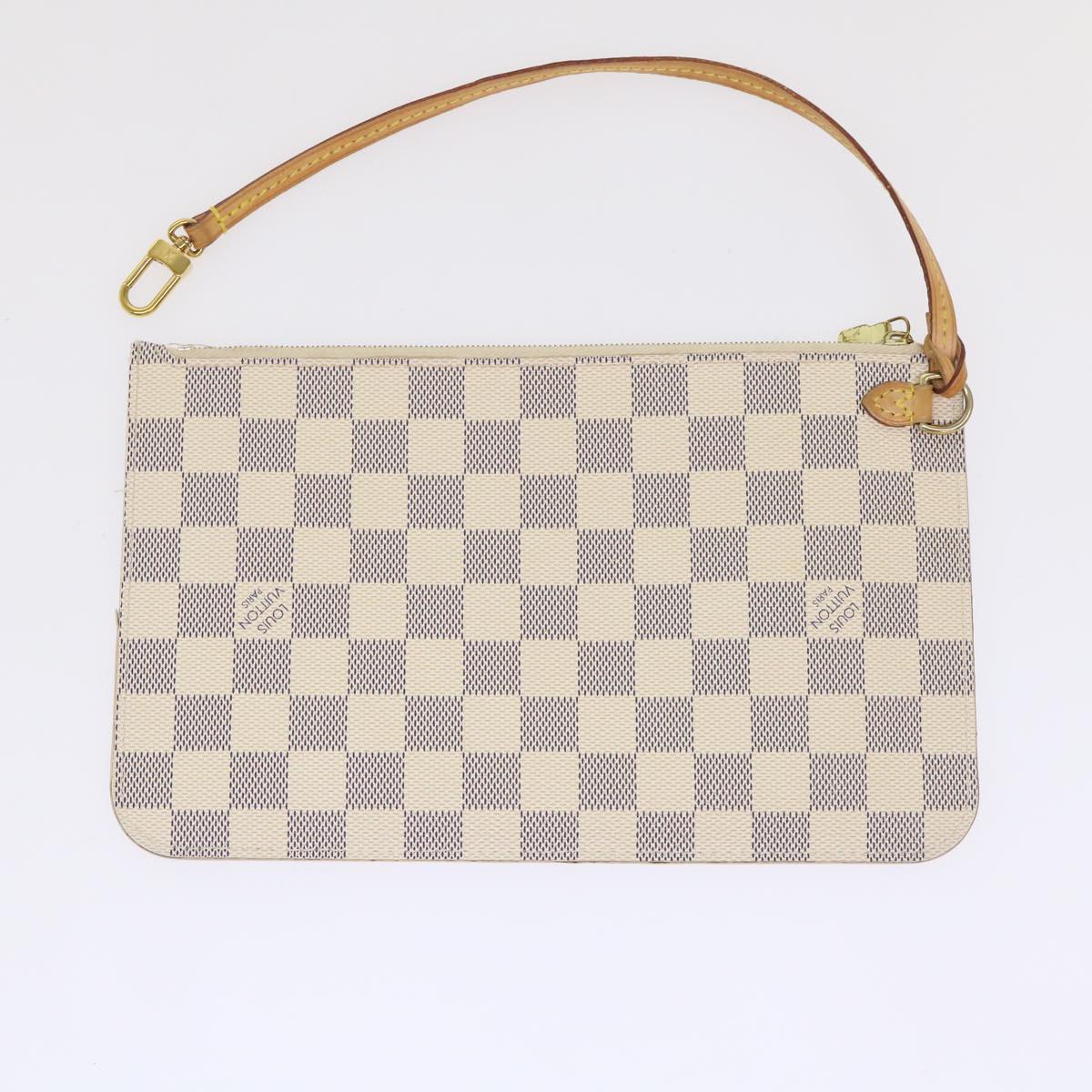 LOUIS VUITTON Damier Azur Neverfull MM Tote Bag N41605 LV Auth 46649
