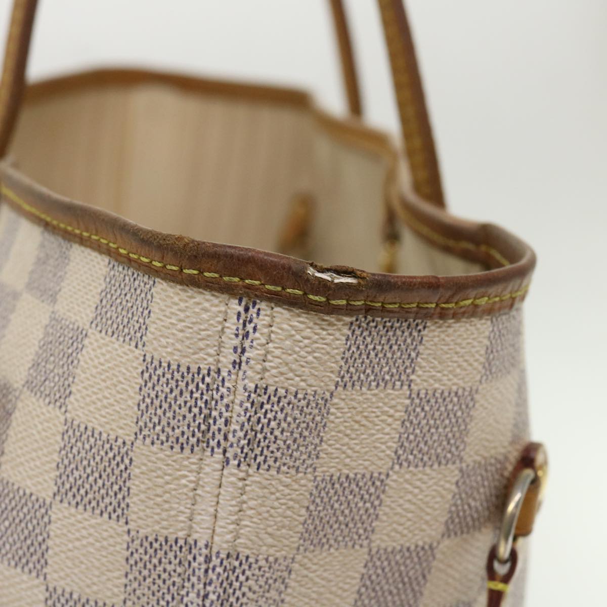 LOUIS VUITTON Damier Azur Neverfull MM Tote Bag N41605 LV Auth 46649