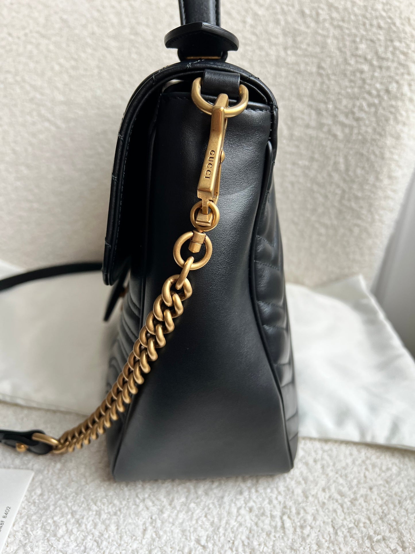 Gucci GG Black Marmont Medium Top Handle Bag (RRP £2290)