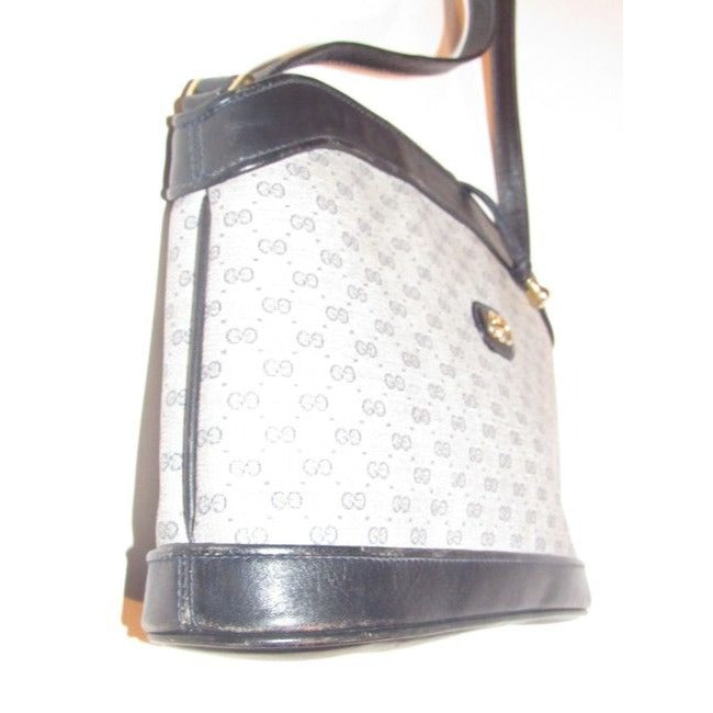 Gucci Blue Micro G Print Leather Bucket Bag Satchel
