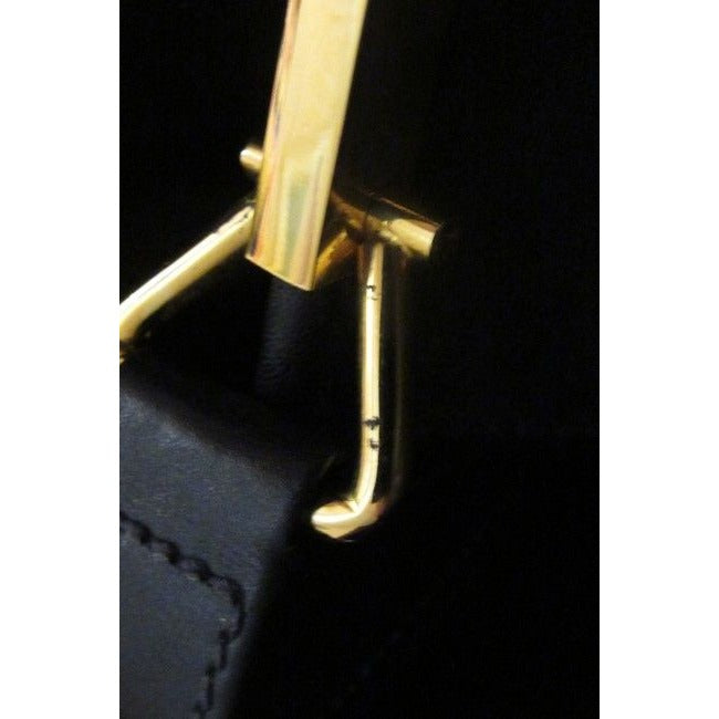 Gucci Jackie W Buckle Hardware Navy Leathergold Satchel