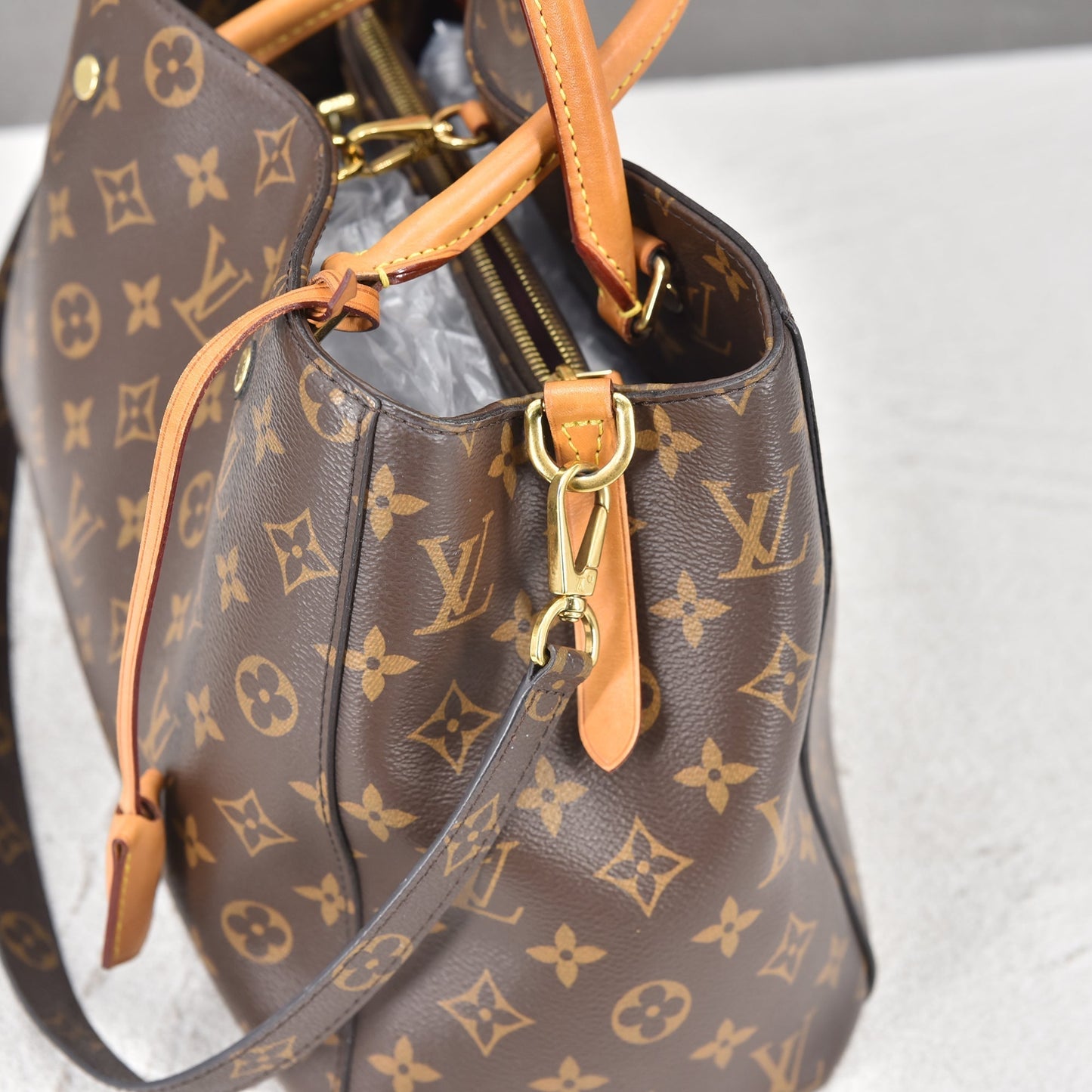 Louis Vuitton Brown Canvas Montaigne handbag bag