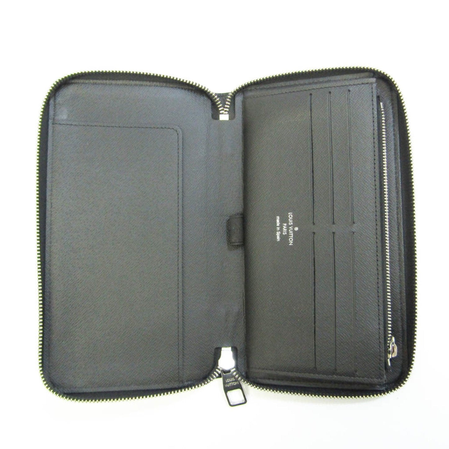 Louis Vuitton Black Leather Zippy organizer wallet accessories