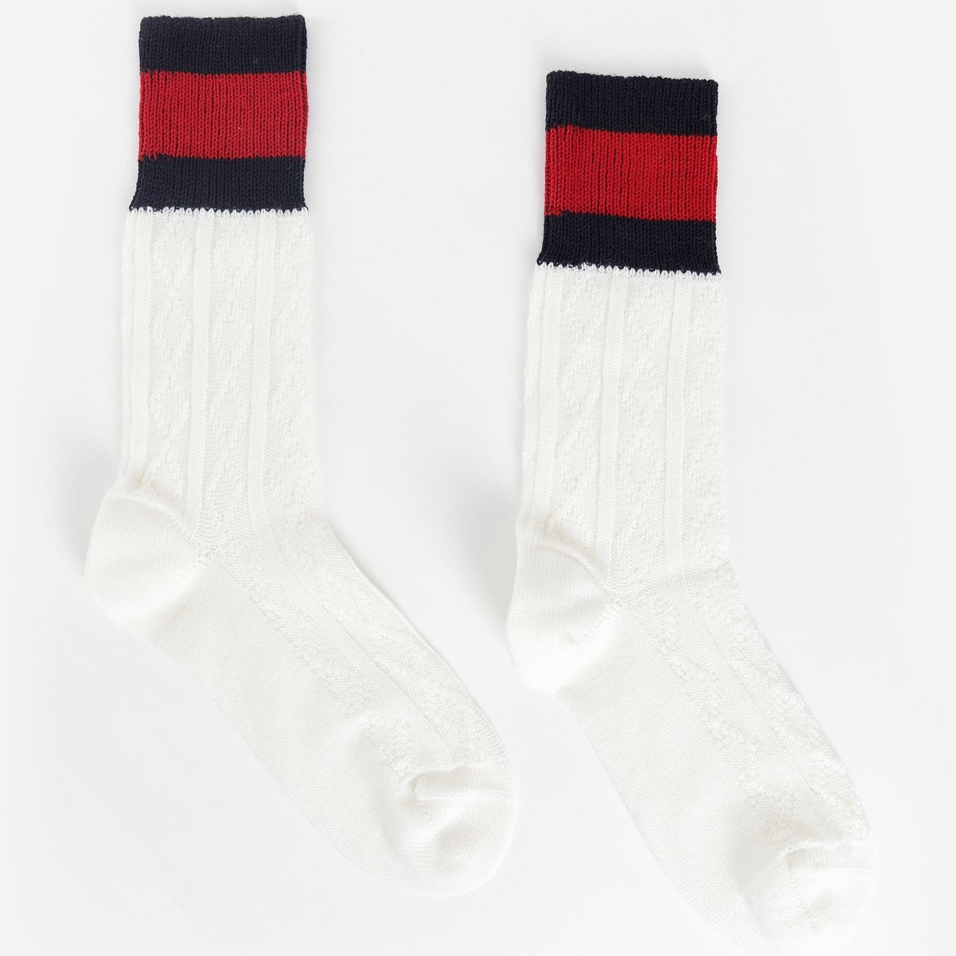 Gucci Wool Knit Socks with Web in White