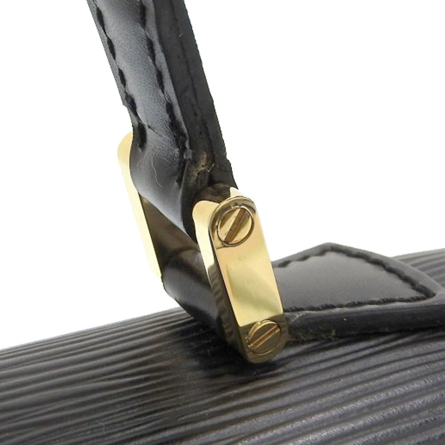 Louis Vuitton Black Leather Monceau handbag bag