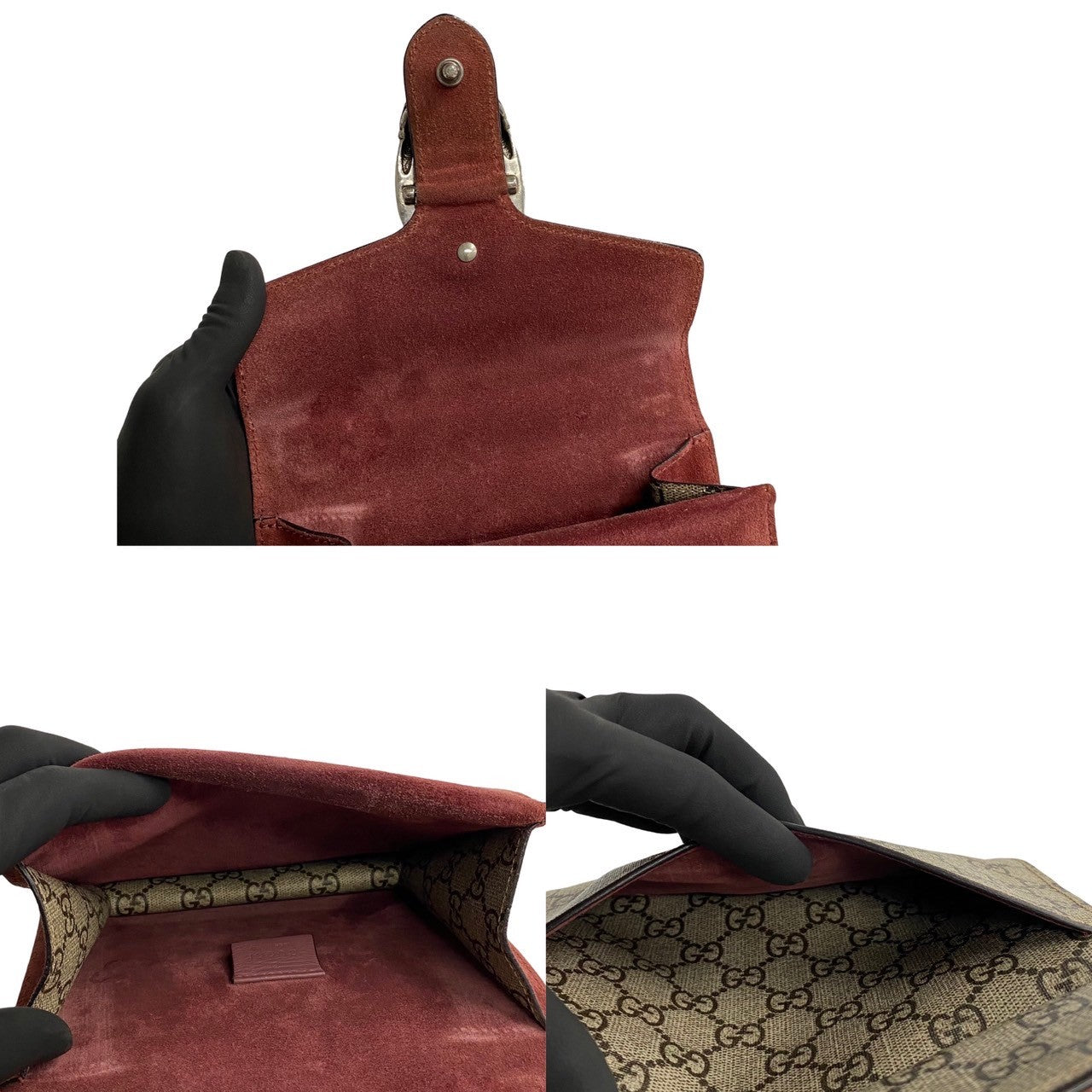 GUCCI Shoulder Bag leather Brown Dionysus