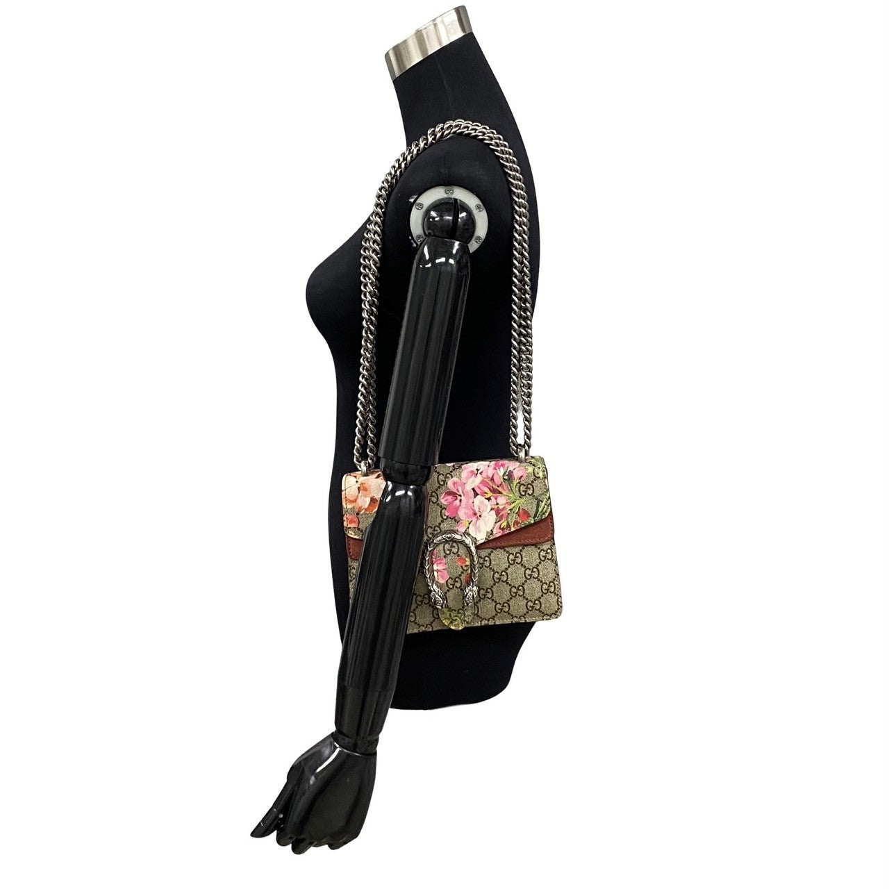 GUCCI Shoulder Bag leather Brown Dionysus