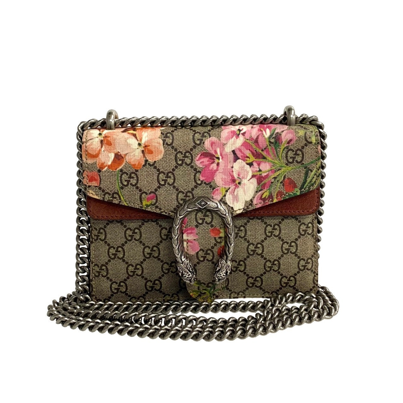 GUCCI Shoulder Bag leather Brown Dionysus