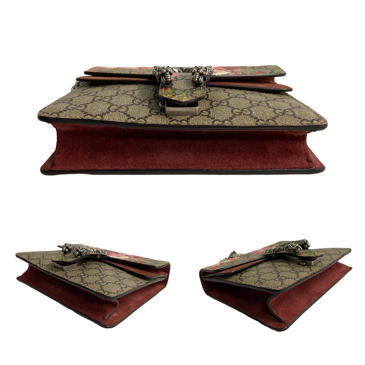 GUCCI Shoulder Bag leather Brown Dionysus