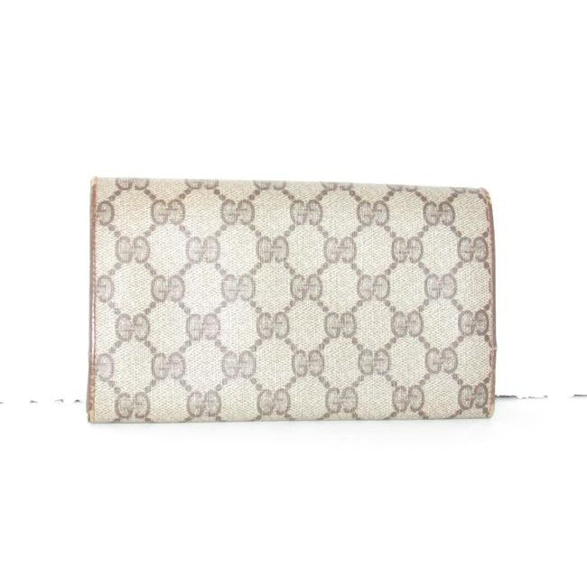 Gucci Brown Guccissima Print Xl Early Tri Fold Continental Wallet