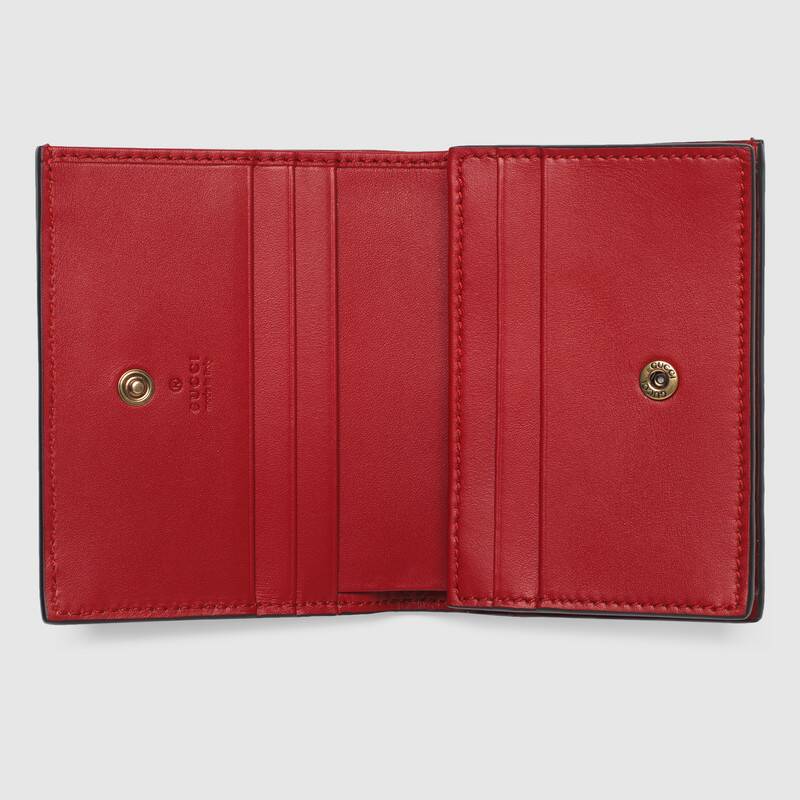 Gucci GG Supreme Card Case with Cherries in Beige