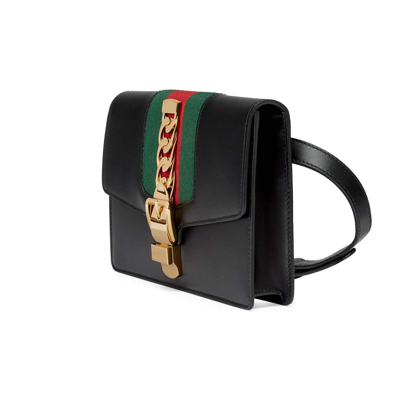 Gucci Sylvie Leather Belt Bag in Black