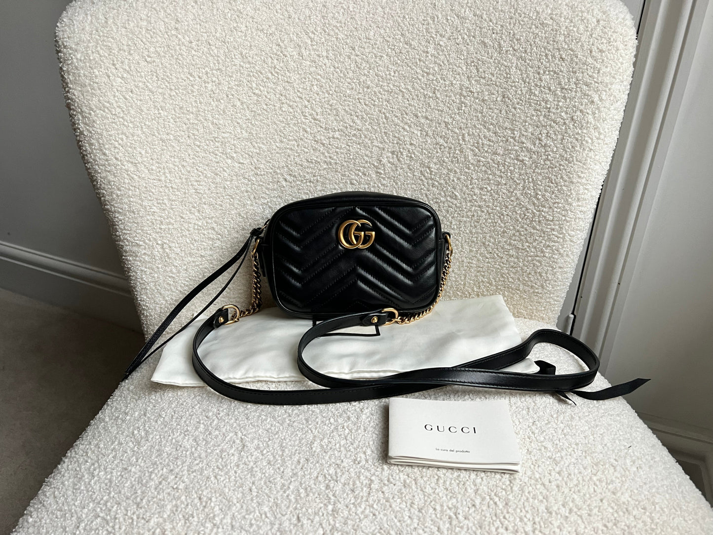 Gucci GG Black Marmont Mini Shoulder Bag (RRP £1,360)