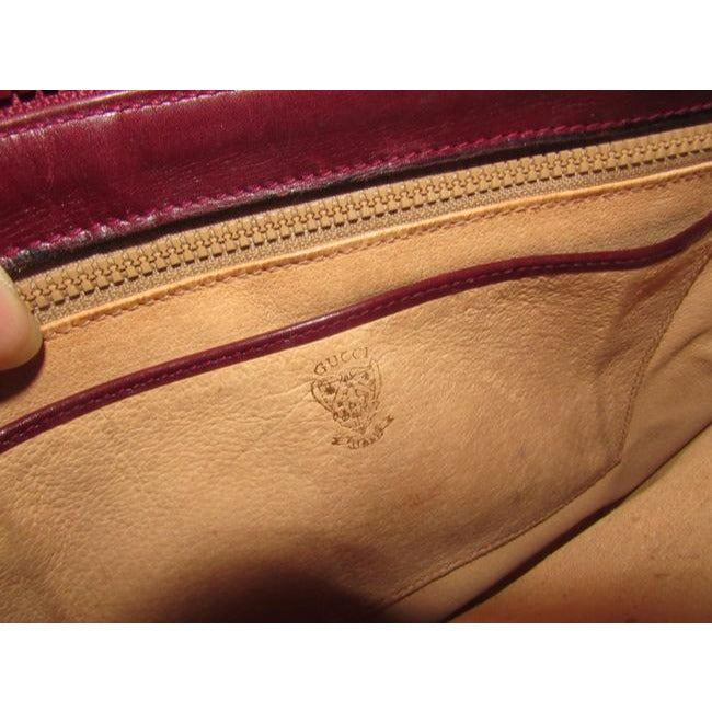 Gucci Vintage Pursesdesigner Purses Burgundy With Gold Accents Leather Hobo Bag