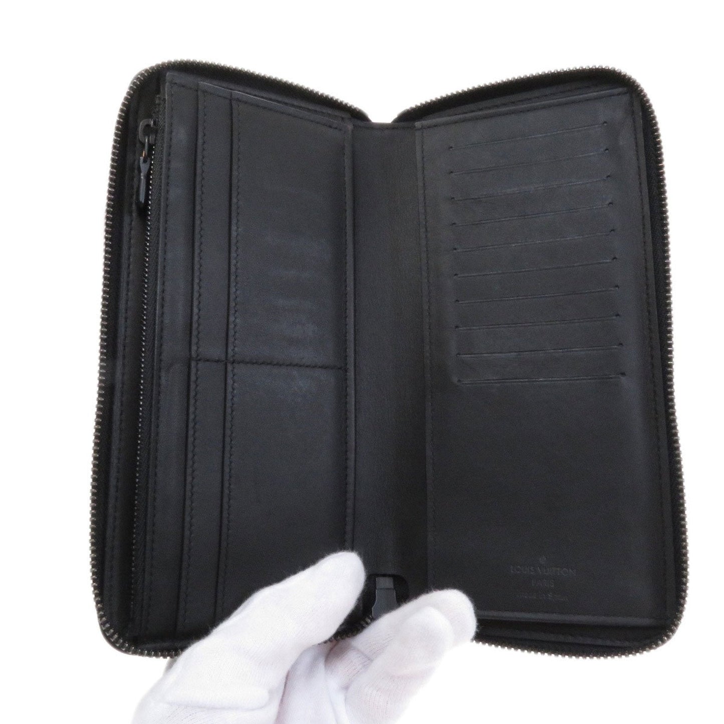 Louis Vuitton Black Leather Zippy Wallet Vertical wallet accessories