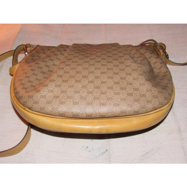 Gucci Sukey Vintage Brown Small G Logo Print Coated Canvas And Camel Leather