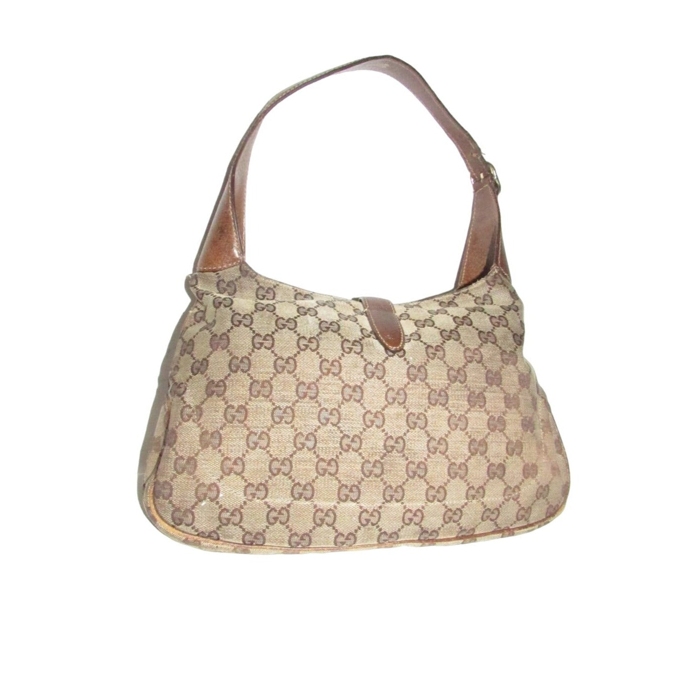 Gucci brown Guccissima print XL Jackie hobo with a gold piston clasp!