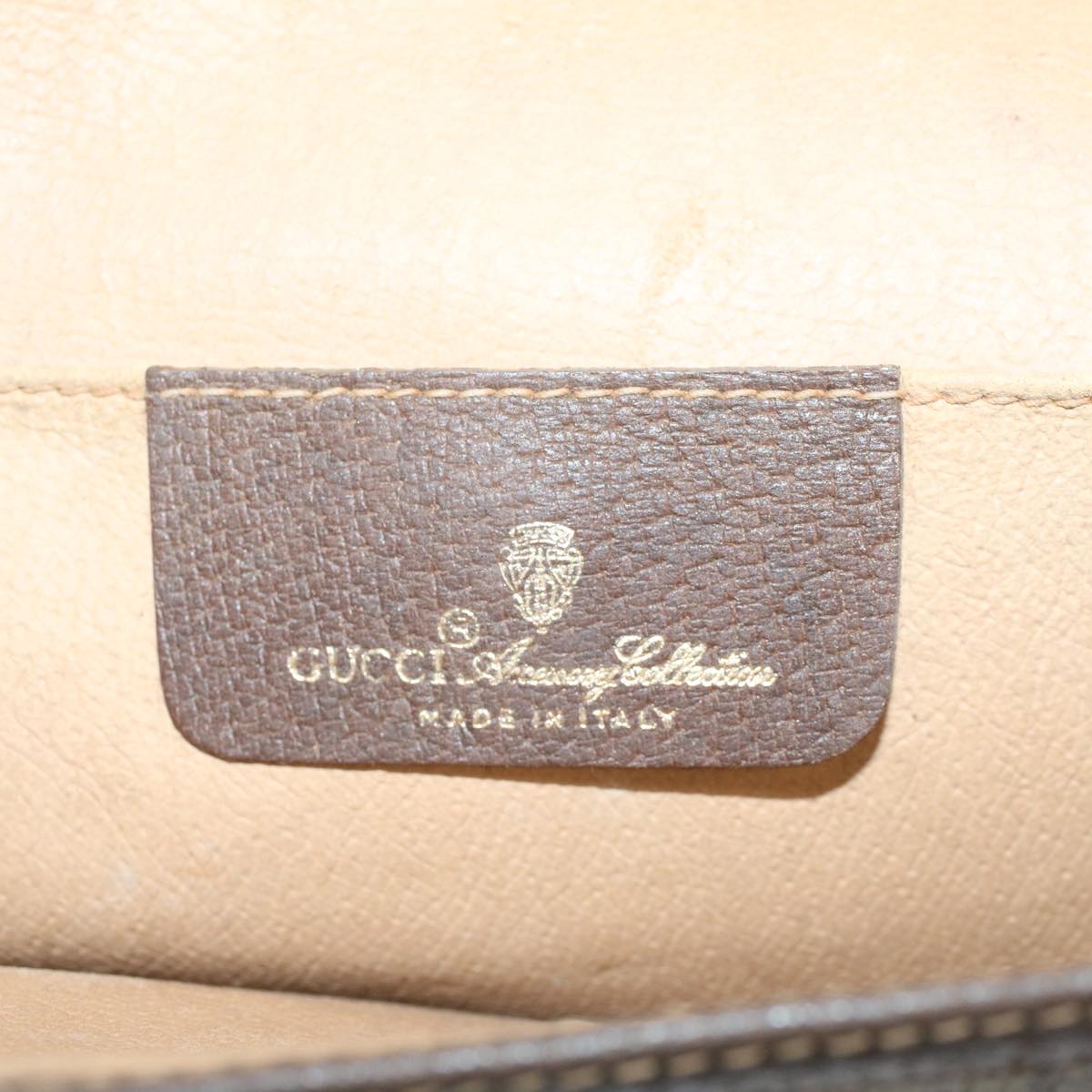 GUCCI GG Canvas Web Sherry Line Clutch Bag PVC Leather Beige Red  48450