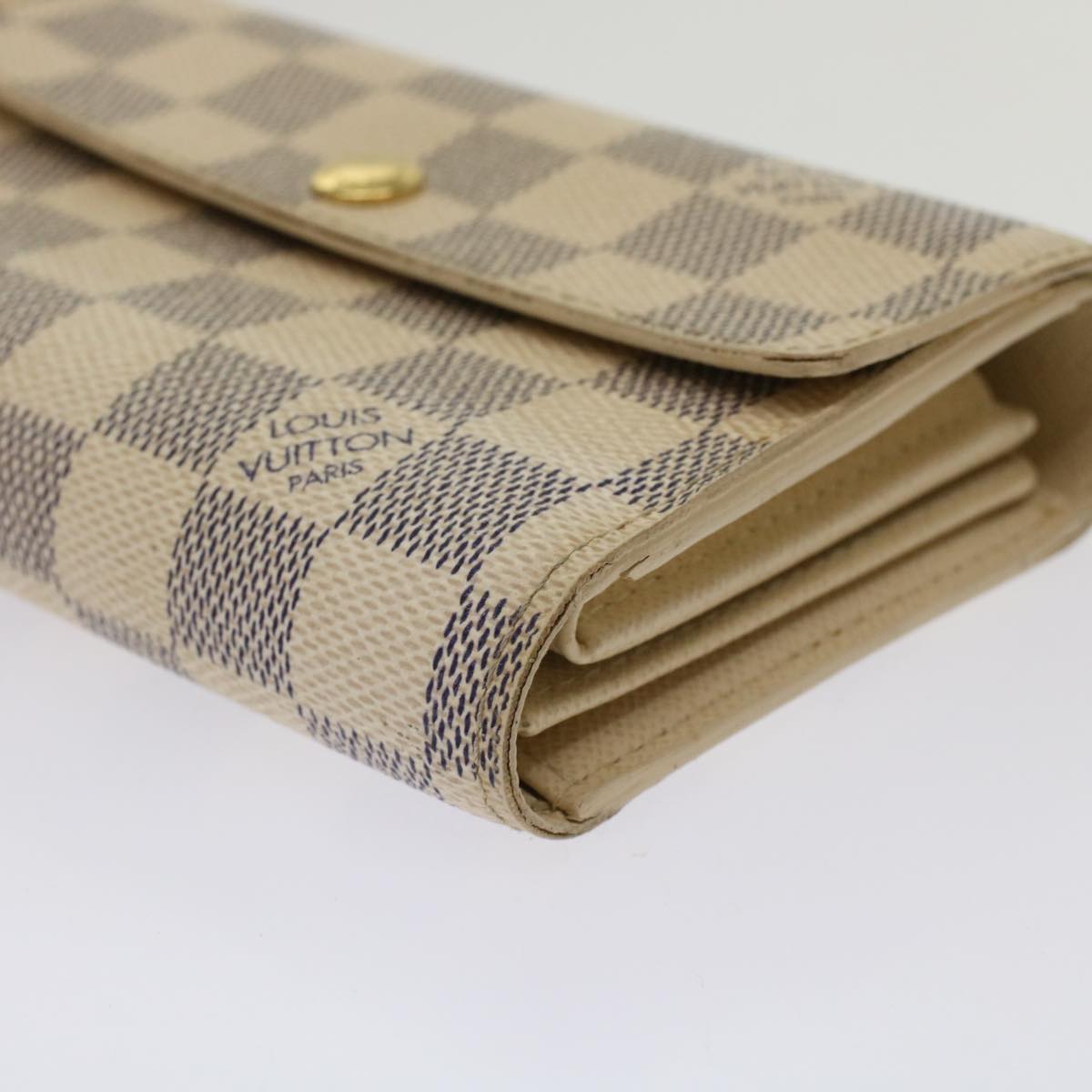 LOUIS VUITTON Damier Azur Portefeuille Alexandra Wallet N63068 LV  48625