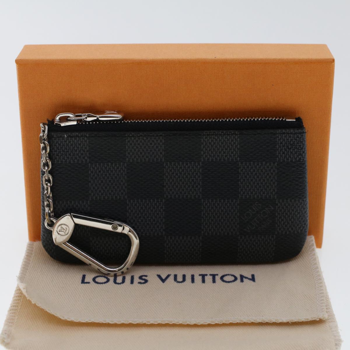 LOUIS VUITTON Damier Graphite Pochette Cles Coin Purse N60155 LV  48781