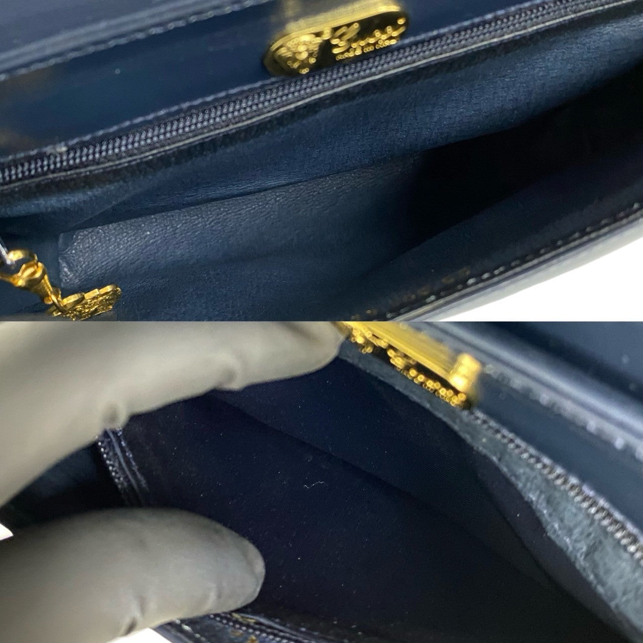 GUCCI Shoulder Bag leather Navy