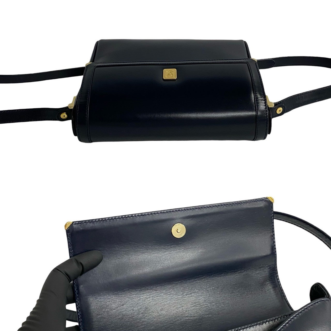 GUCCI Shoulder Bag leather Navy