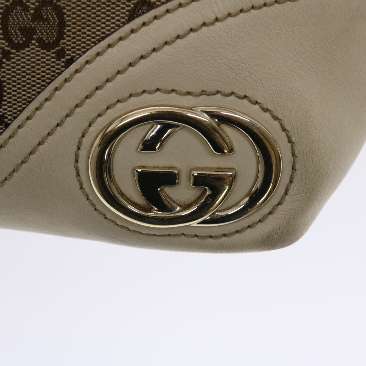GUCCI GG Canvas Tote Bag Beige White  49055