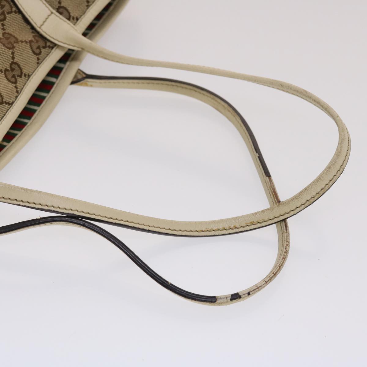 GUCCI GG Canvas Tote Bag Beige White  49055