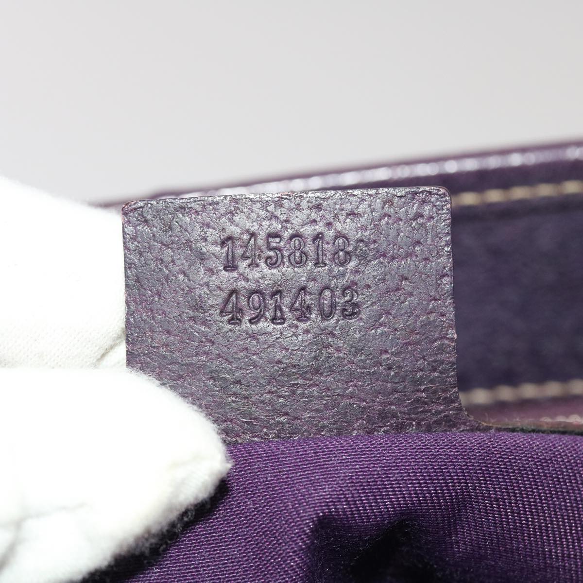 GUCCI GG Canvas Jackie Tote Bag Beige Purple  49056