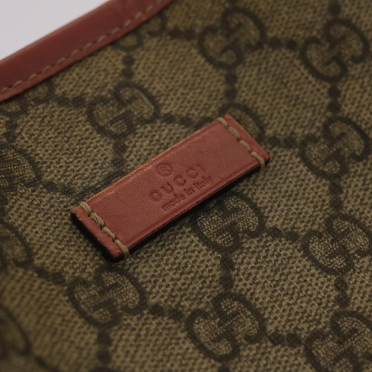 GUCCI GG Canvas Tote Bag PVC Leather Beige Pink  49060