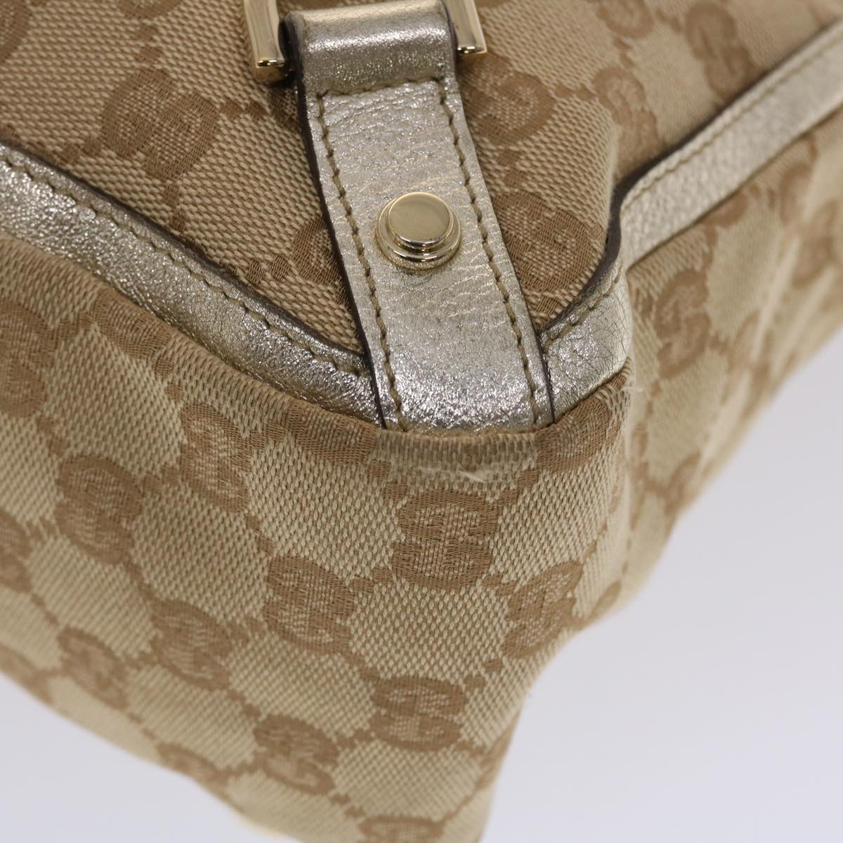 GUCCI GG Canvas Tote Bag Beige Gold  49062