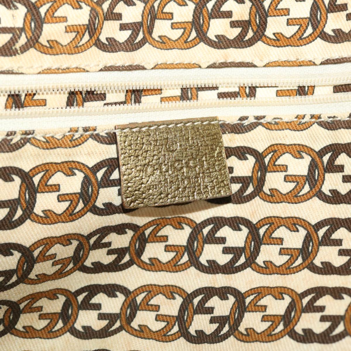 GUCCI GG Canvas Shoulder Bag Beige Gold  49063