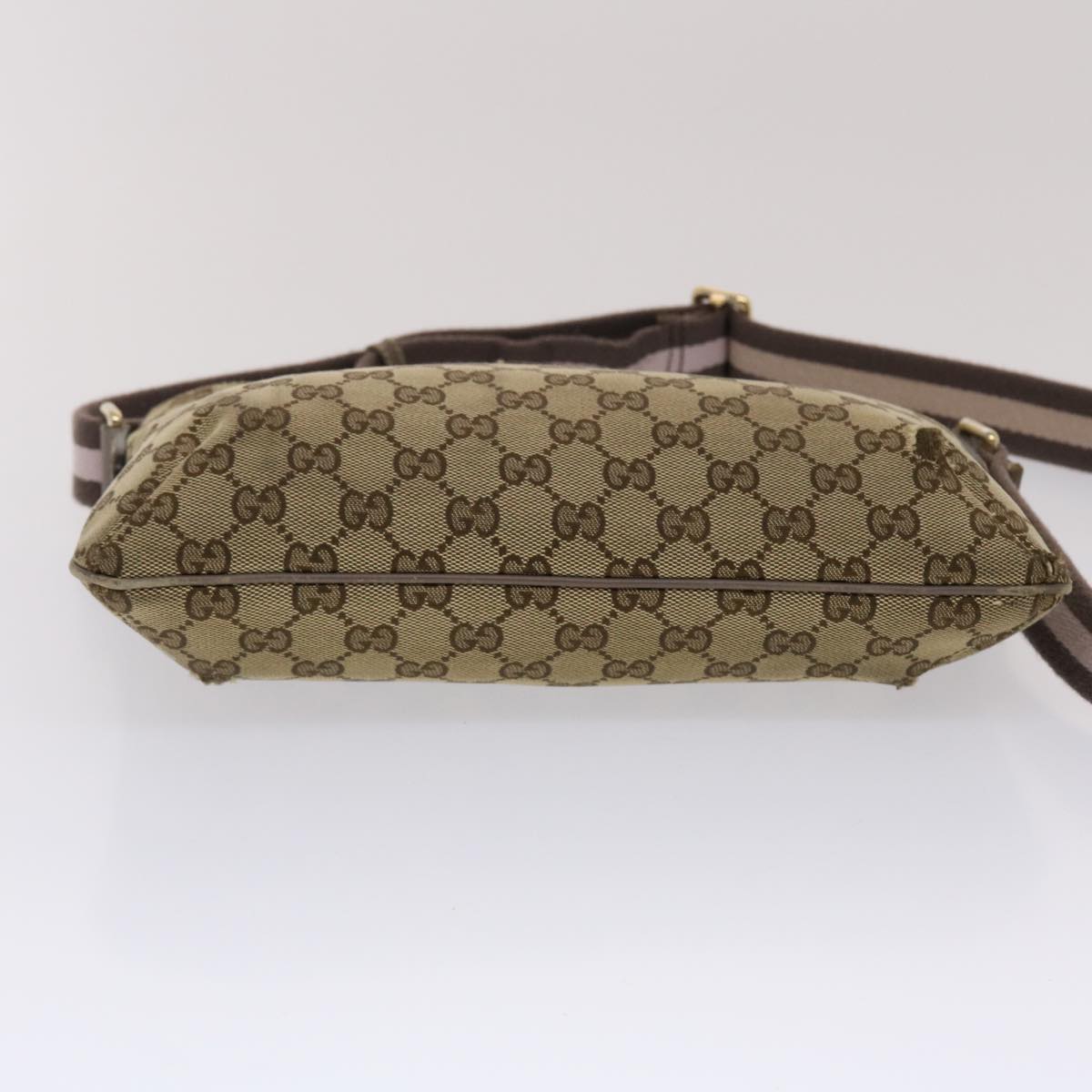 Gucci GG Canvas Sherry Line Shoulder Bag Beige Pink  49065