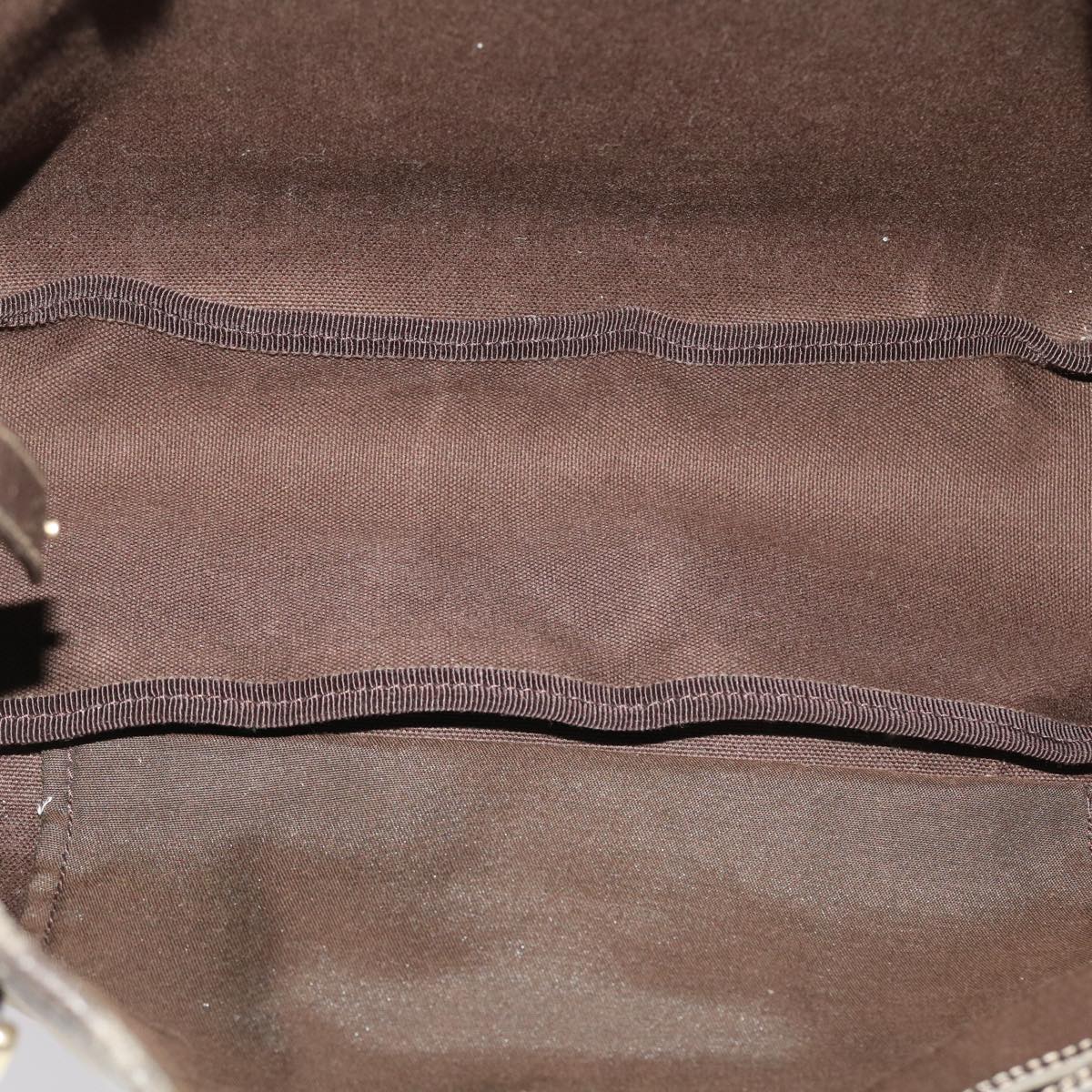 Gucci GG Canvas Hand Bag Coated Canvas Beige Dark Brown  49071