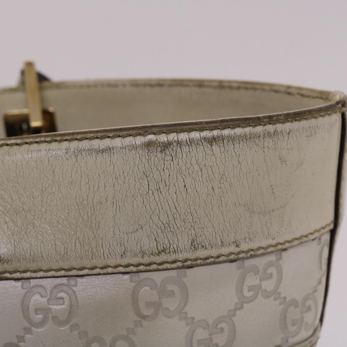 GUCCI  Shima Tote Bag Leather White  49072