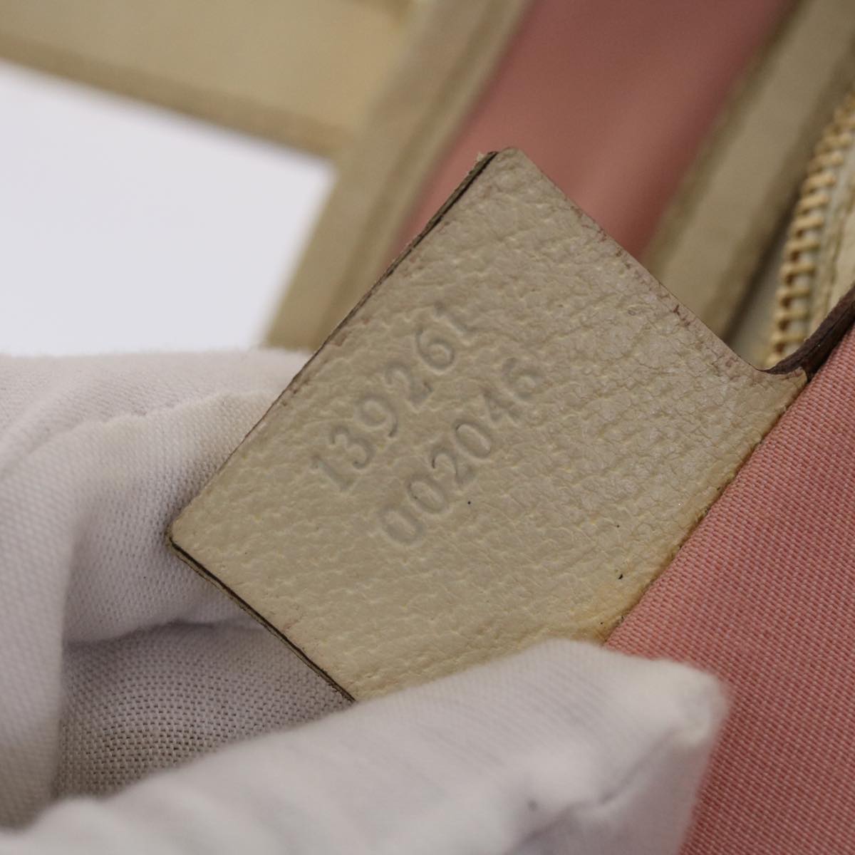 Gucci GG Canvas Sherry Line Hand Bag Pink White Green  49075