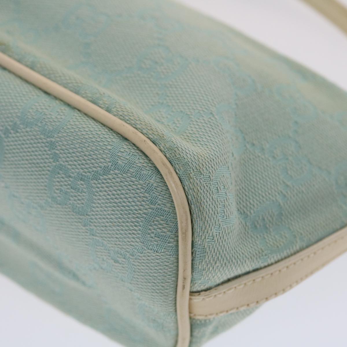 Gucci GG Canvas Accessory Pouch Light Blue White  49080