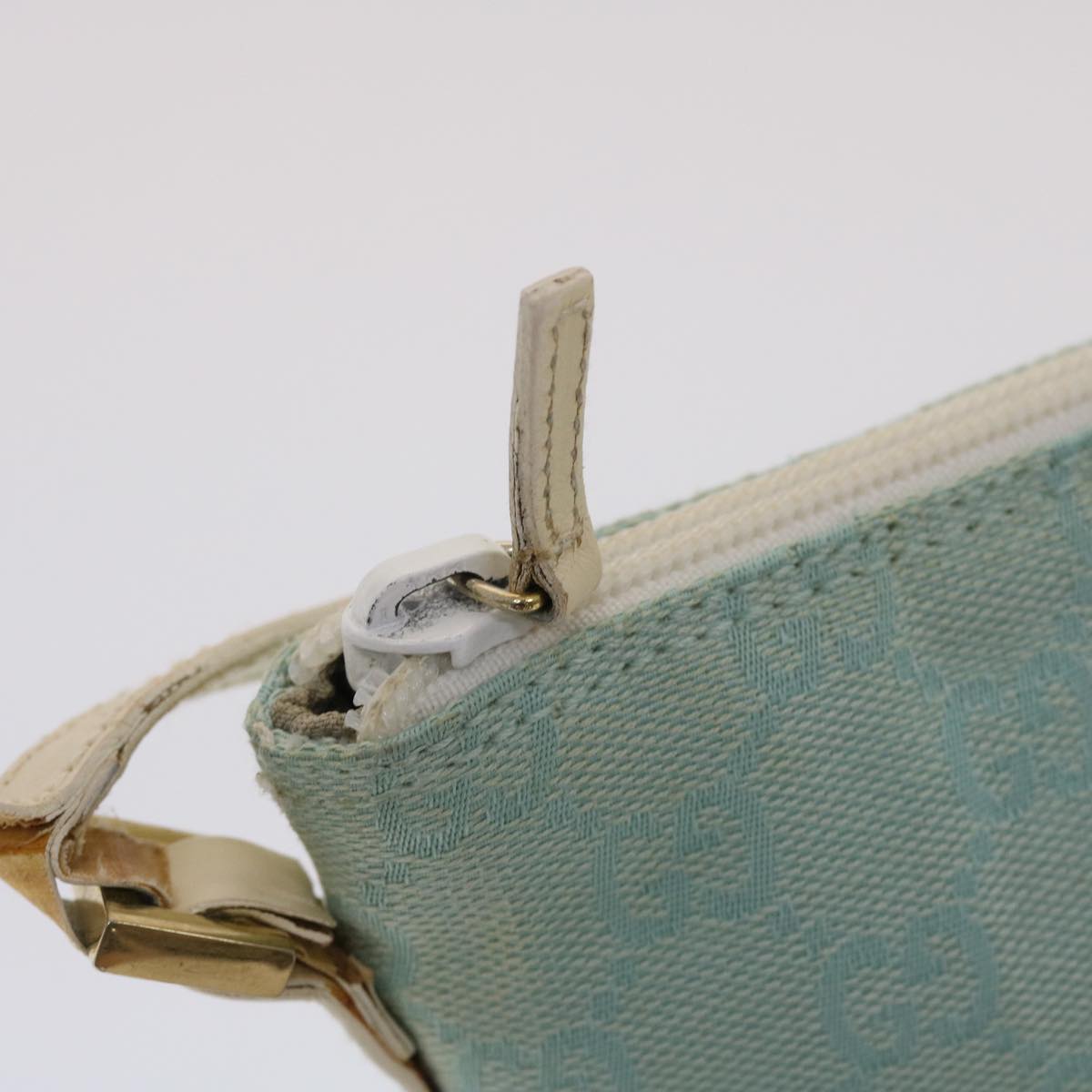GUCCI GG Canvas Accessory Pouch Light Blue White  49080