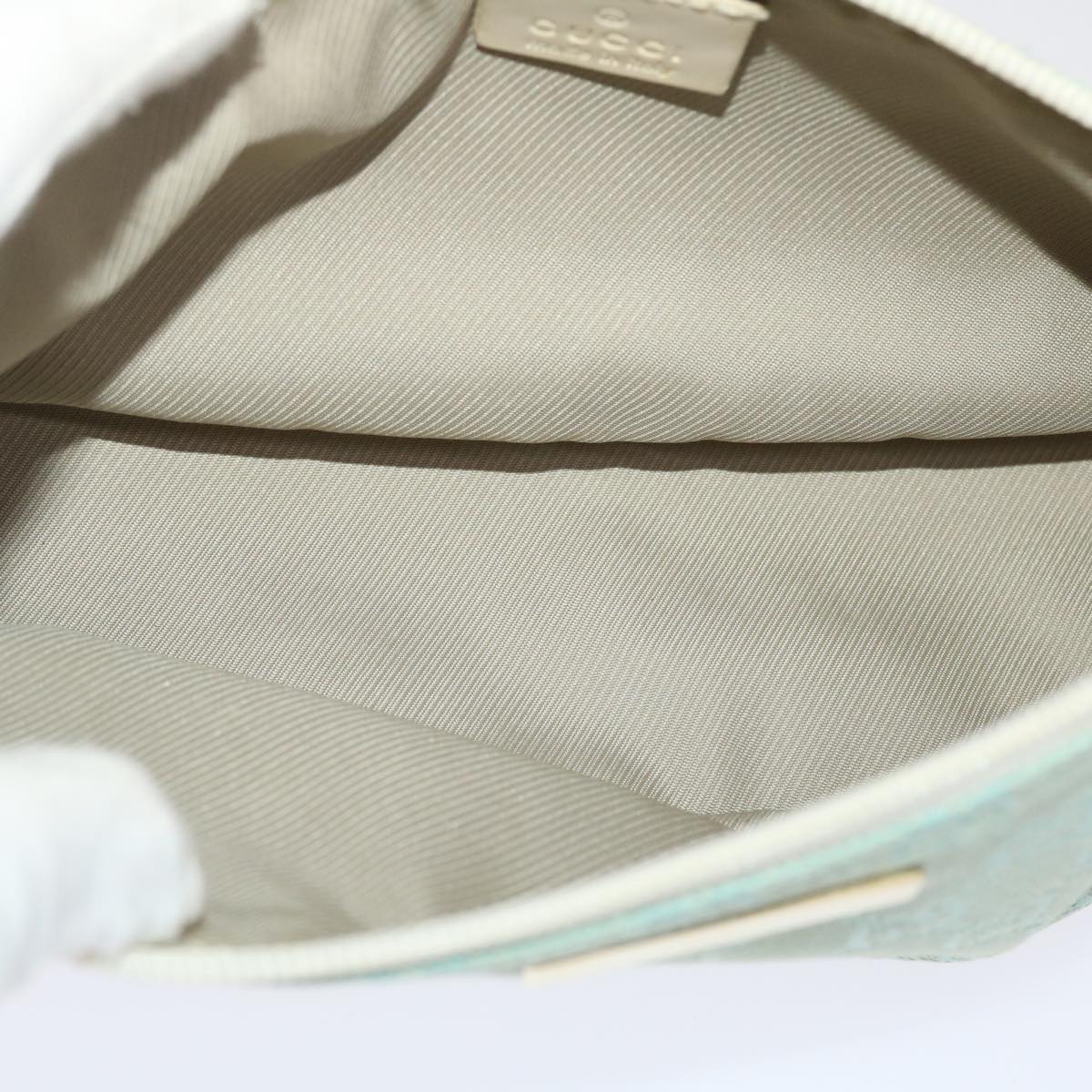 Gucci GG Canvas Accessory Pouch Light Blue White  49080